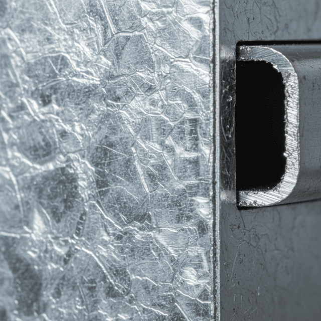Galvanized steel surface detail